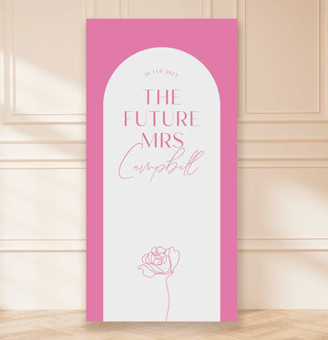 'The Future Mrs' Pink Hen Party Backdrop