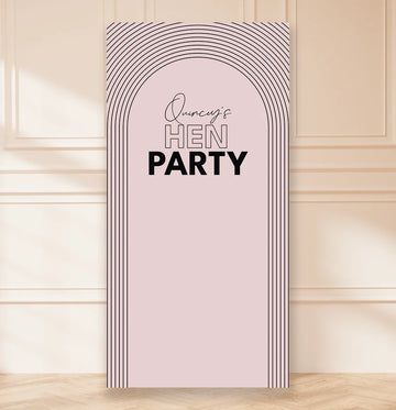 Black Line Arch Hen Party Backdrop