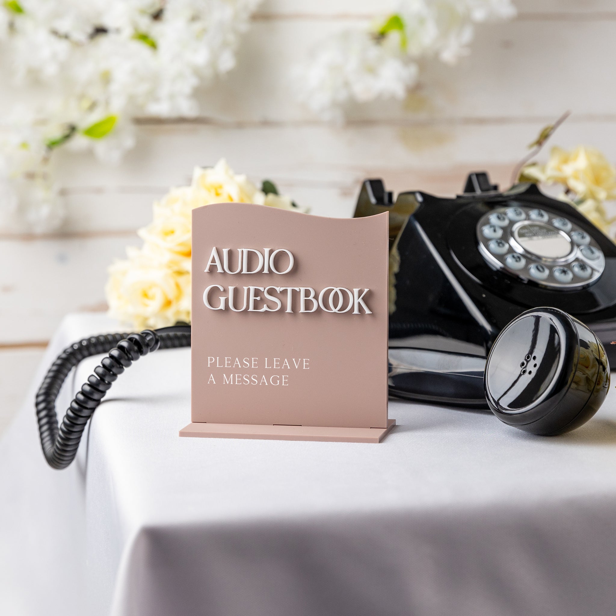 Audio Guestbook Table Sign - Country Cottage Collection
